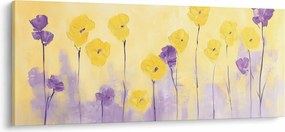 Kép - Lila és sárga virágok (120x50 cm)