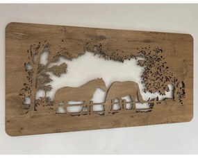 Li-Go 5012/B/4 - LED fali dekoráció LED/10W/5V 30000 mAh 120x60 cm tölgy