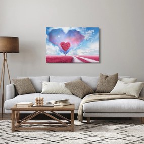 Kép - Rózsaszín szív fa (90x60 cm)