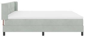 Boxspring Ágy Matrac Közép Szürke 200x200 cm Bársony