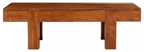 tömör akácfa dohányzóasztal mézszínű bevonattal 100x50x30 cm