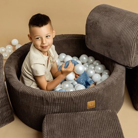 Rózsaszín kordbársony labdamedence ø 90x30 cm Montessori – Meowbaby