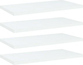 vidaXL 4 db fehér szerelt fa könyvespolc 40 x 20 x 1,5 cm
