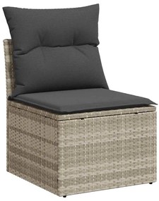 Kerti Kanapé Szett párnával 4 pcs Világosszürke Poli rattan