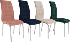 Étkezőszék, bézs Dulux Velvet szövet/króm, GERDA NEW