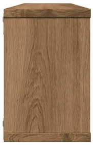 4 db kézműves tölgy színű szerelt fa fali kockapolc 60x15x23 cm