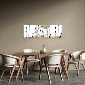 Kép - Grafikus rét N⁰2 (órával) (90x30 cm)