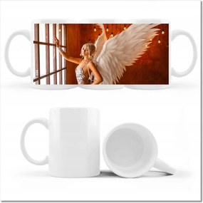 Angyal lány mintás bögre