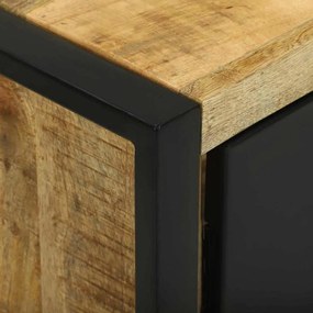 Fürdőszoba bútor szett tárolóval 2 pcs Barna Tömör Mangófát