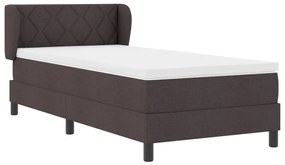 Boxspring Ágy Matrac nélkül Sötétbarna 90x200 cm Szövet