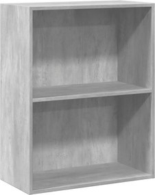 vidaXL 2 szintes betonszürke forgácslap könyvszekrény 60x30x76,5 cm