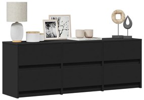 fekete szerelt fa TV-szekrény LED-ekkel 140 x 34 x 50 cm