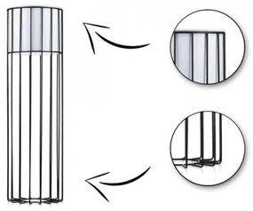 Fém virágcserép LOFT 70x20 cm fekete/fehér