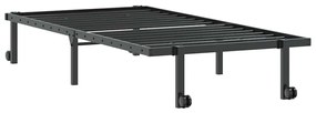 fekete acél ágykeret matrac nélkül összecsukható 90x200 cm