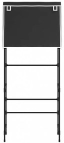 2 szintes fekete mosógép feletti tárolóállvány 71x29,5x170,5 cm