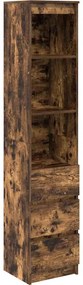 vidaXL füstös tölgy színű szerelt fa magasszekrény 37,5x35x180 cm