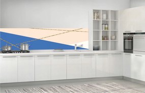 Fotótapéta Geometrikus absztrakt Arany vonalak bézs és kék 250x60 +ragasztó