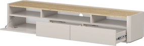 Elivo TV-szekrény 200 cm két fiókkal - kasmír / olajozott tölgy