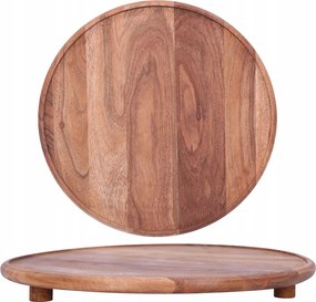 Dekorációs tálca lábakon 37 cm fa tálaló állvány