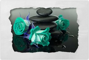 Poszter 60x40 Kék rózsák Kő