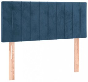 sötétkék bársony LED-es fejtámla 80 x 5 x 78/88 cm