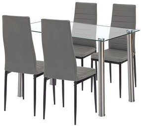 Mateo 4+1 étkező garnitúra szürke-fekete