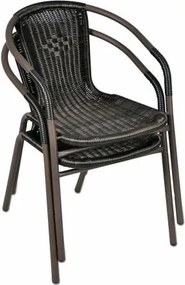 GARTHEN Polirattan kerti szék készlet 4 db sötétbarna