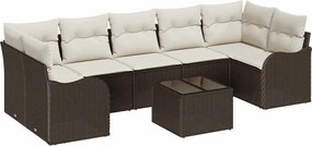 vidaXL Kerti Kanapé Szett Barna 55 x 55 x 37 cm polirattan