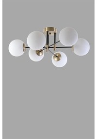 Fehér-aranyszínű mennyezeti lámpa üveg búrával ø 15 cm Dolunay – Opviq lights