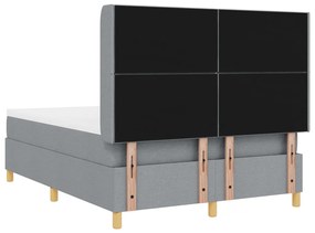 Boxspring Ágy Mattal és LED Fénnyel Szürke 140x200 cm Szövet
