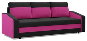 Hewlet kanapéágy, szövet anyag, bonell töltet, fekete - rózsaszín