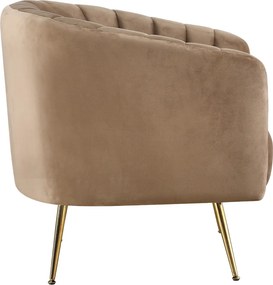 Design fotel, barna Velvet szövet/gold króm-arany, BAGY
