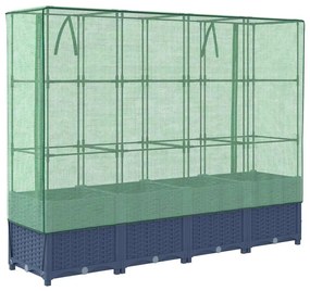 rattan megjelenésű magaságyás melegháztakaróval 160x40x138 cm