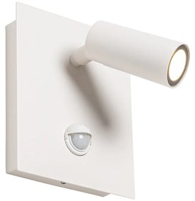 Kültéri fali lámpa fehér, LED-del, IP54 mozgásérzékelővel - Simon