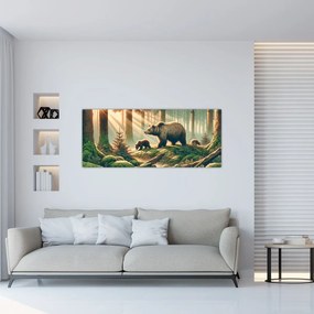 Kép - Medvék az erdőben (120x50 cm)