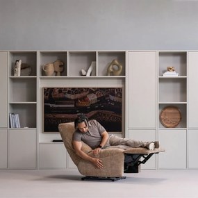 Világosbarna állítható kordbársony relaxációs fotel Hein – WOOOD