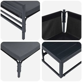 Kerti Kanapé Szett 8 pcs Antracitszürke Acél