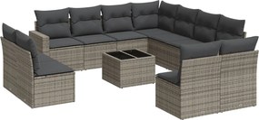 vidaXL 12 részes szürke polyrattan kerti ülőgarnitúra párnákkal