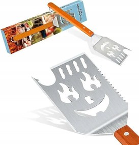 Grilllapát 5in1 acél, fa nyéllel multifunkciós