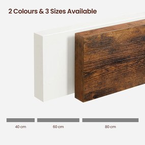 Lebegő fali polc, rusztikus barna 40x20x3cm