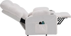 Állítható masszázs fotel, fehér, HUDSON