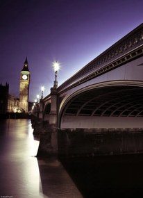 Poszter 20,5x28,4cm Westminster híd éjszaka, Assaf Frank