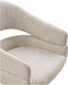 Krémszínű kárpitozott karfás étkezőfotel szett 2 db-os Dover – House Nordic