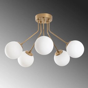 Orion 13961 arany fém és üveg 5 izzós függőlámpa, Ø62 cm