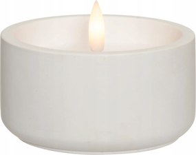 3D Led Viaszgyertya Láng Cement Ø 10 CM Fehér Időzítővel