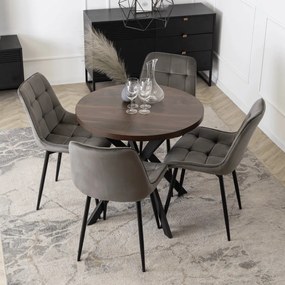 Bővíthető Étkezőasztal Dió/Fekete Színben. DORIAN 80-160 cm