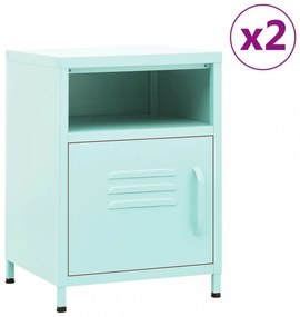 2 db menta acél éjjeliszekrény 35 x 35 x 51 cm