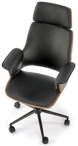 Weber irodai fotel, fekete / dió