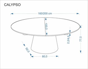Calypso bővíthető étkezőasztal – natúr 160 - 200 cm