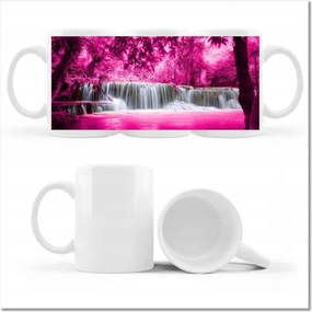 Fényképes bögre Rózsaszín vízesés Tájkép